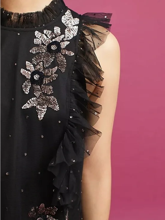 Anthropologie Ranna Gill Midnight Reverie Top (XS) - Picture 3 of 3